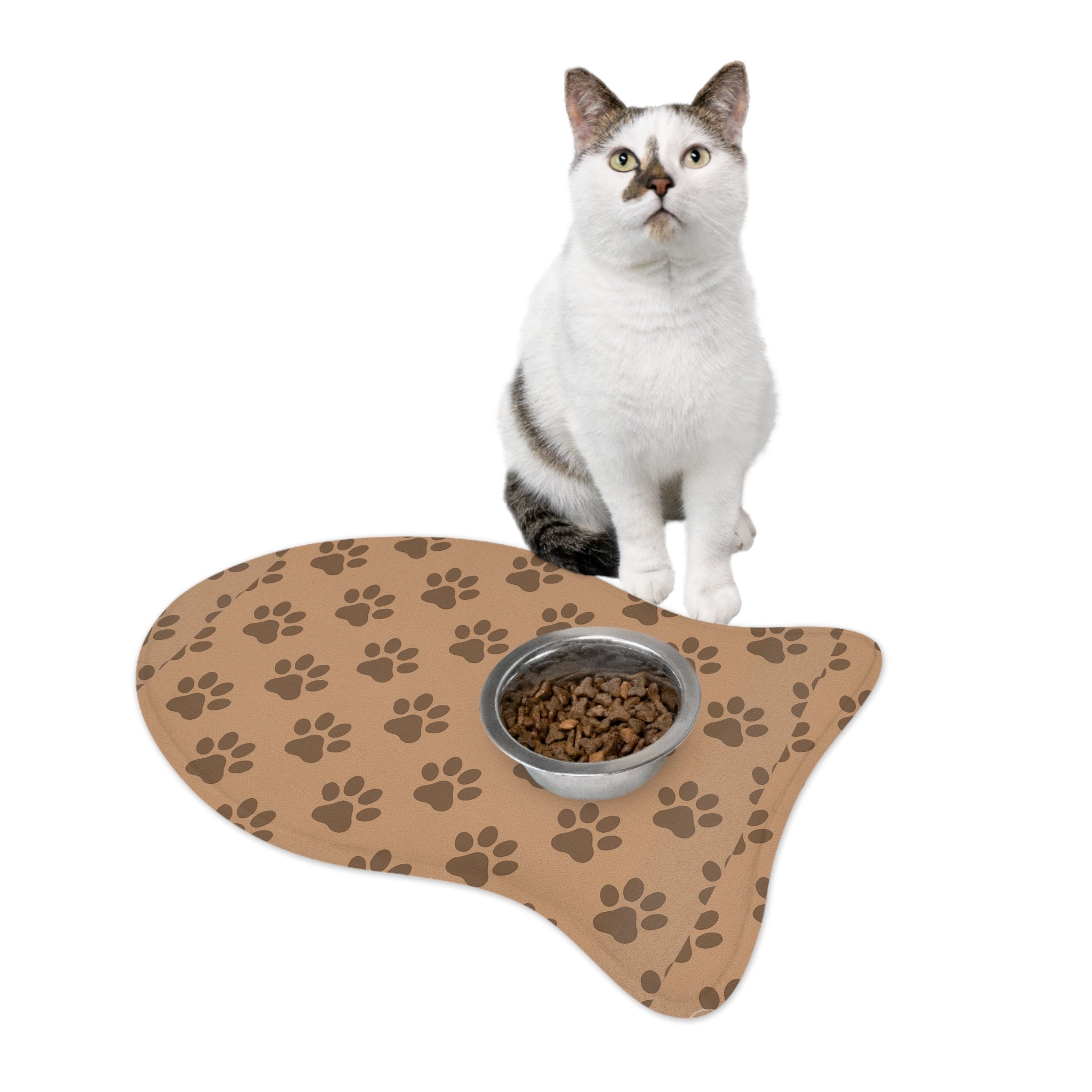 Pet Feeding Mat with Paw Print Design, Dog Feeding Tray, Cat Dining Mat, Washable Pet Placemat, Cute Animal Decor for Pet Lovers