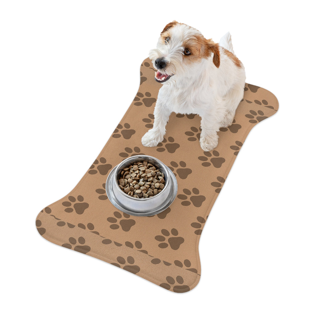 Pet Feeding Mat with Paw Print Design, Dog Feeding Tray, Cat Dining Mat, Washable Pet Placemat, Cute Animal Decor for Pet Lovers
